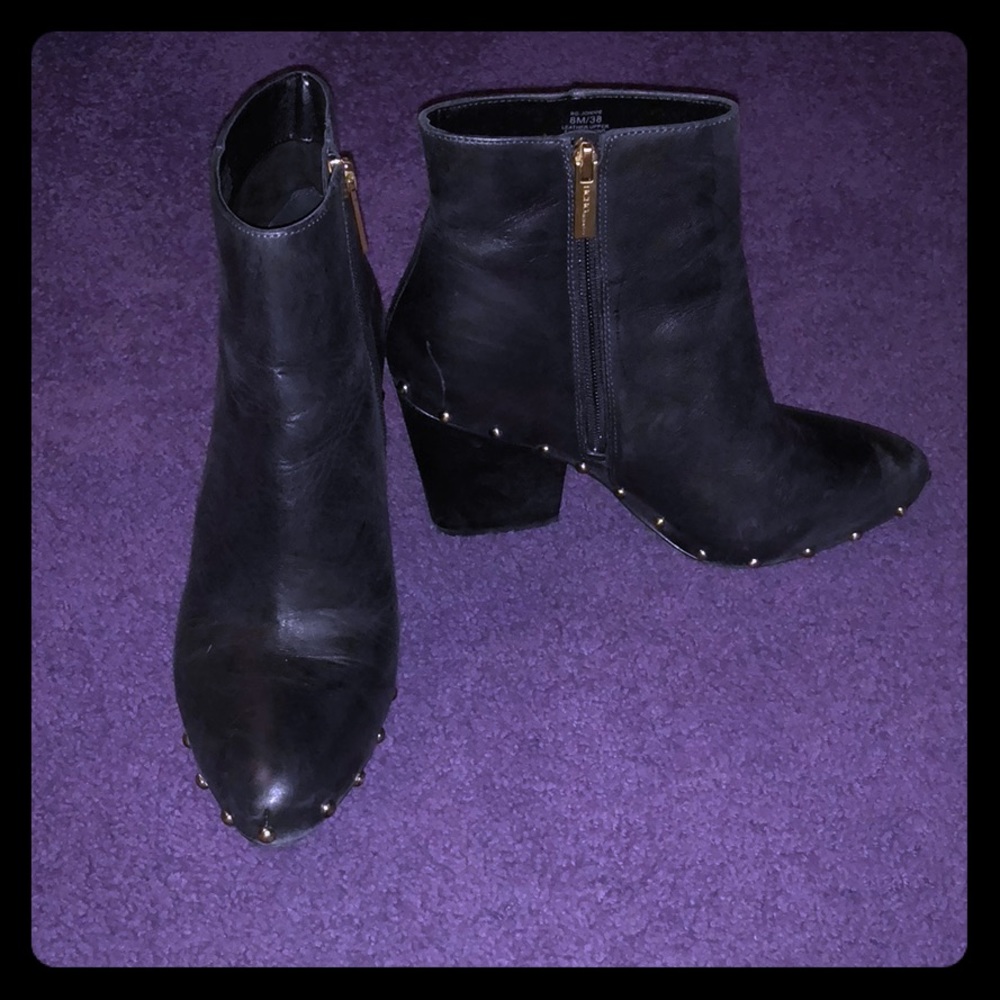 Black BCBG studded booties